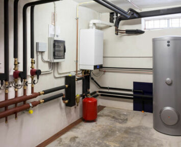condensing boiler gas in the boiler room